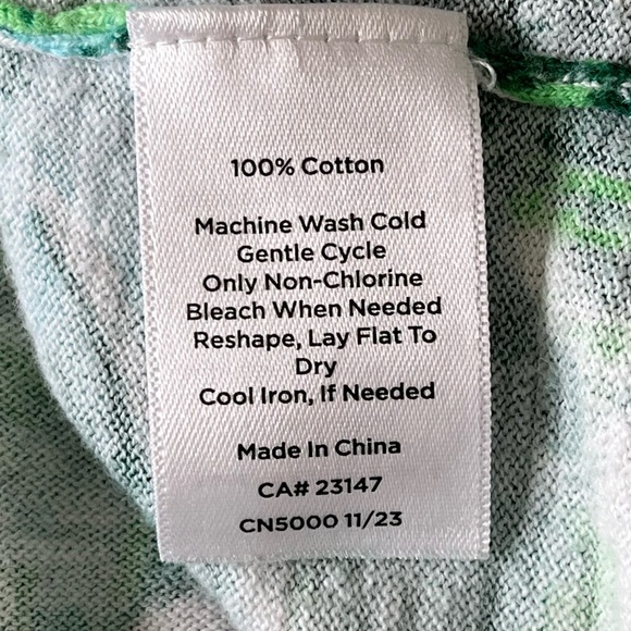 Talbots Isle Fronds V-neck Print Cotton Sweater 3/4 Sleeve Green Tropical 3X - Picture 11 of 15